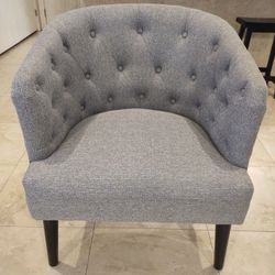 New Sofa Chair/ Grey With Black Wood Legs 