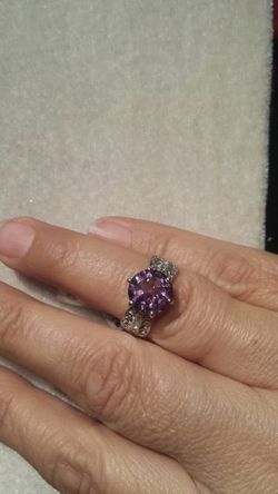 Sterling silver ring with amethyst