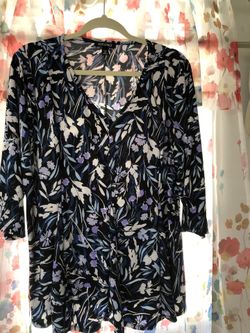 Roz and Ali 3/4 sleeve print blouse.