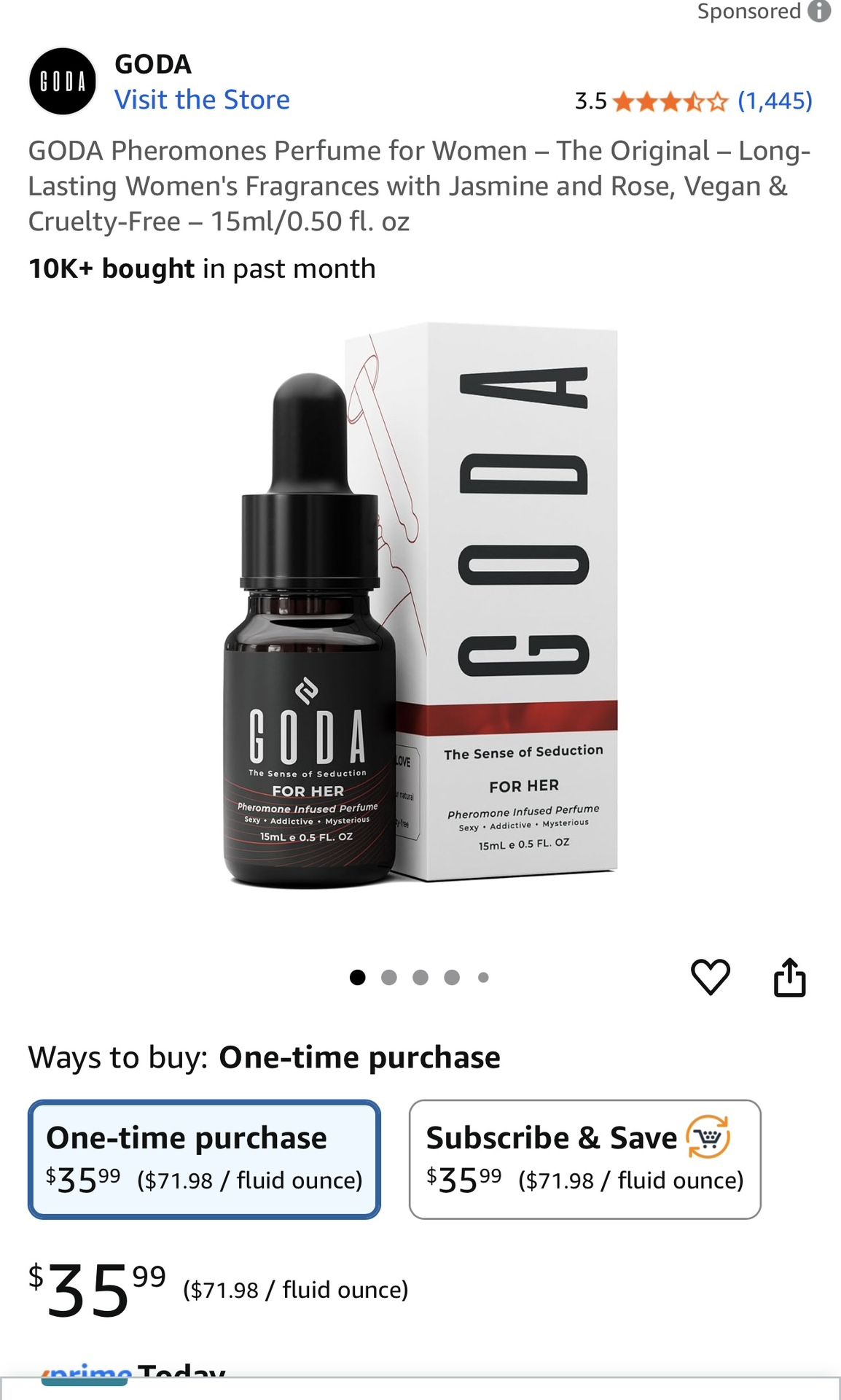 GODA Pheromones Perfume for Women - The Original - Long-Lasting Women's Fragrances with Jasmine and Rose, $20dlls