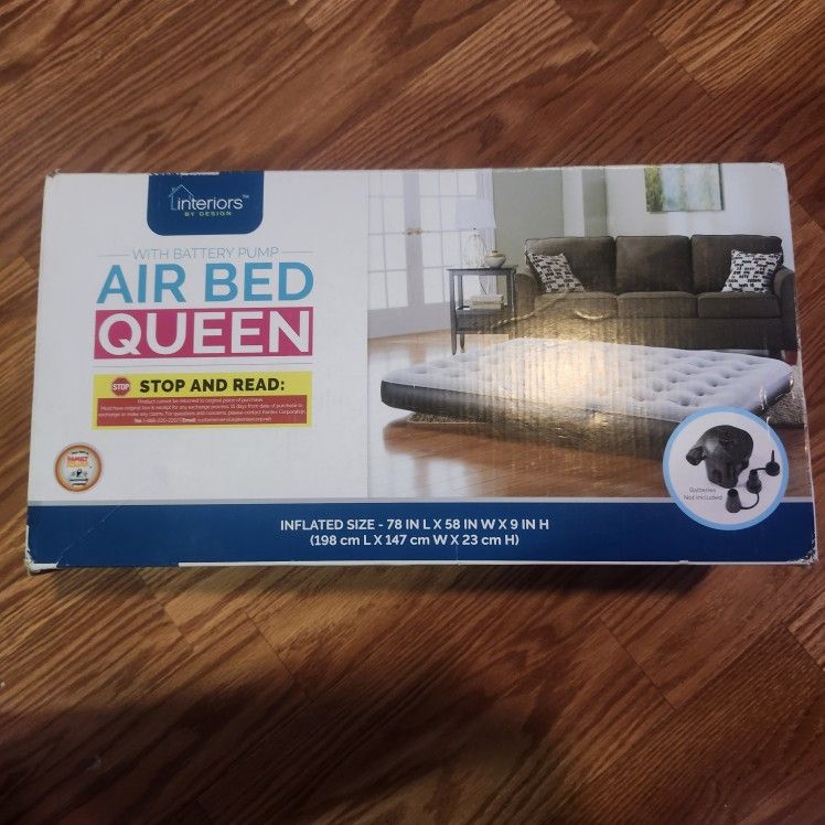 Queen Air Bed W Battery Pump