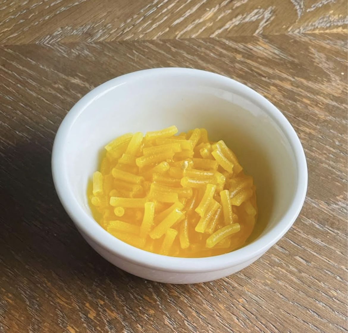 Macaroni and cheese candle