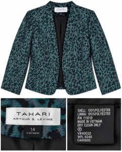 Women's Tahari Leopard Print Blazer Size 14