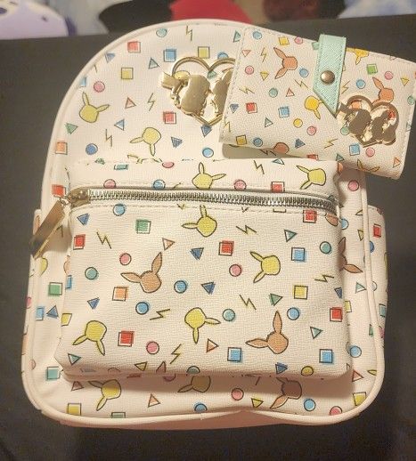 Eevee-Pikachu backpack and wallet