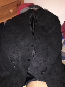 Adolfo black blazer with design