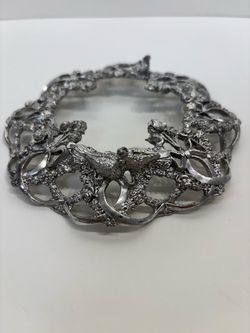 Weidlich Bros USA Pheasant Floral Candle Ring Silver Tone Metal-Vintage