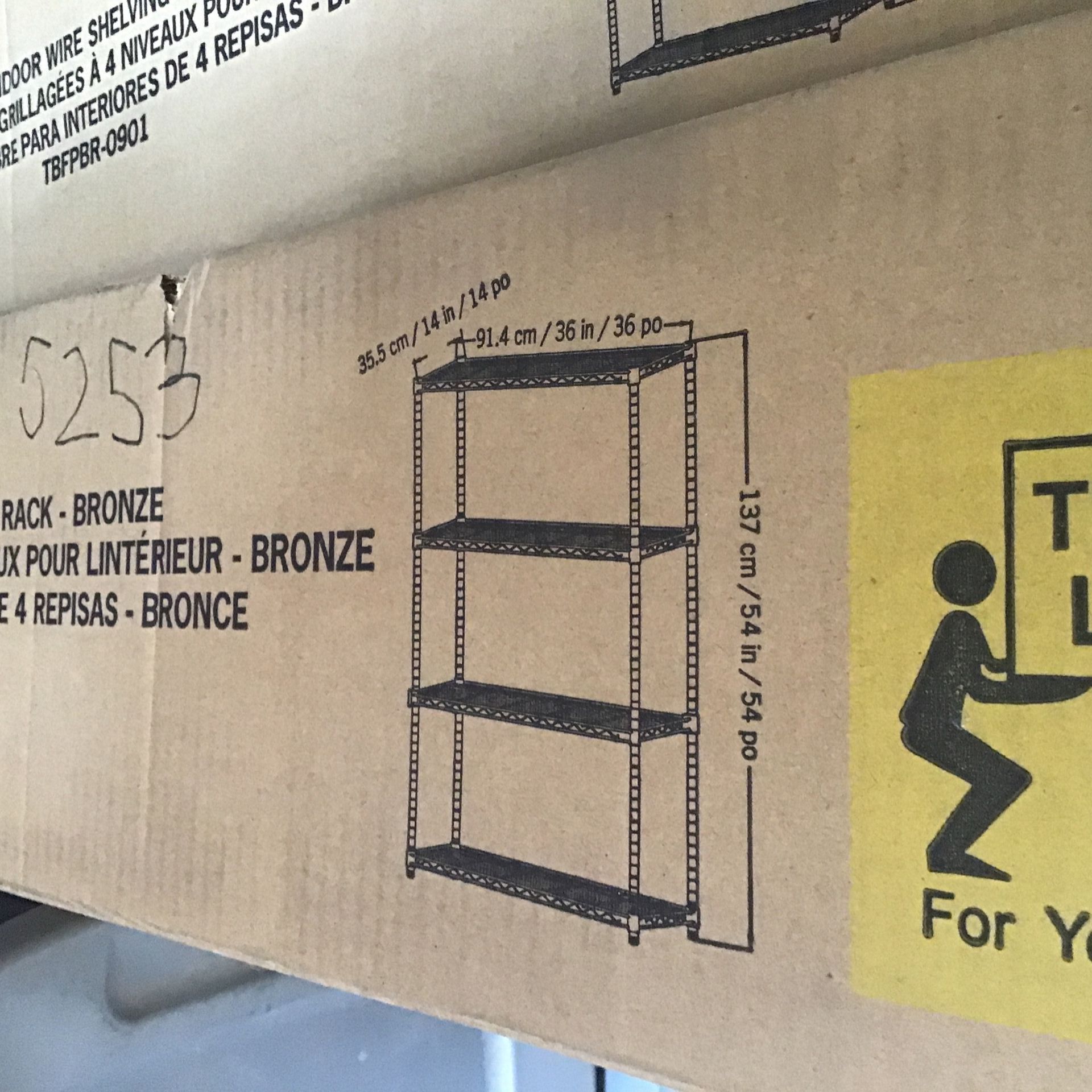 New 2 Four (4) Tier Bronze Metal Wire Shelving Rack