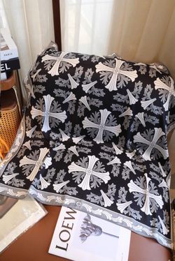 Chrome Hearts Cemetery Cross Silk Scarf / Black