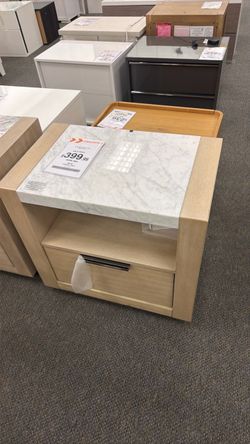 2 Nightstands with Marble Top and Drawer