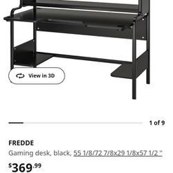 FREDDE Desk, black, 72 7/8x29 1/8x57 1/2 - IKEA