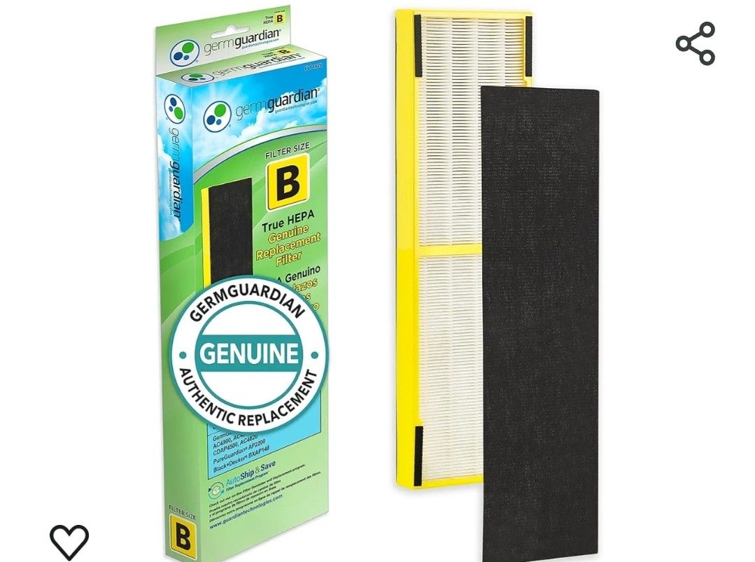GermGuardian Filter B HEPA Pure Genuine Air Purifier Replacement Filter, Removes 99.97% of Pollutants for AC4825, AC4300, AC4900, AC4825DLX, AC4850,