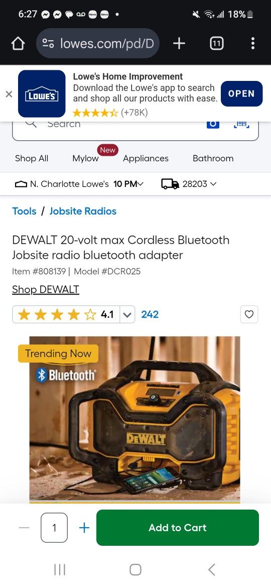 DeWalt Bluetooth Radio