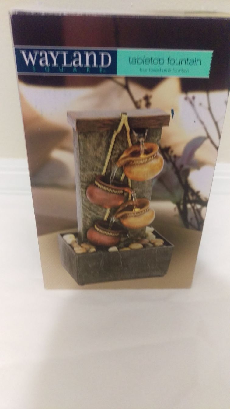 New Wayland Square Tabletop Fountain four tiered urns fountain