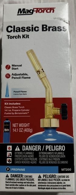 MagTorch Propane Torch Kit, 2-Piece Kit, Brass Pencil Tip and Propane Cylinder, Model# MT 200