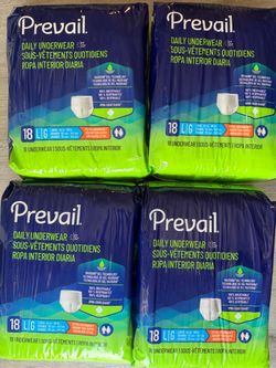 Prevail Per-Fit Daily Protective Underwear, Unisex Adult Disposable Adult Diaper for Men & Women, Extra Absorbency, Large, 18 Count Bag