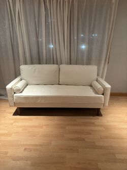 White leather Love Seat
