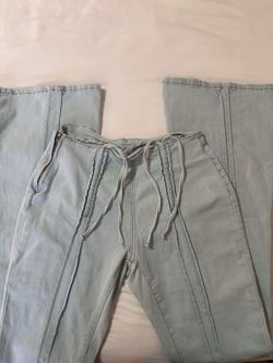 Flared light blue jeans