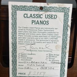 Classic Piano With Desk Gulbransen brand