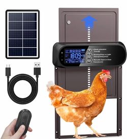 Automatic Chicken Coop Door Solar Timer Light Sensor Remote Control NEW