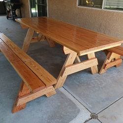 Picnic Tables And Garden Wooden Bridges For Water Saving Landscape. 