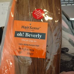 18" Human Hair Extensions Clip On Color 6/27