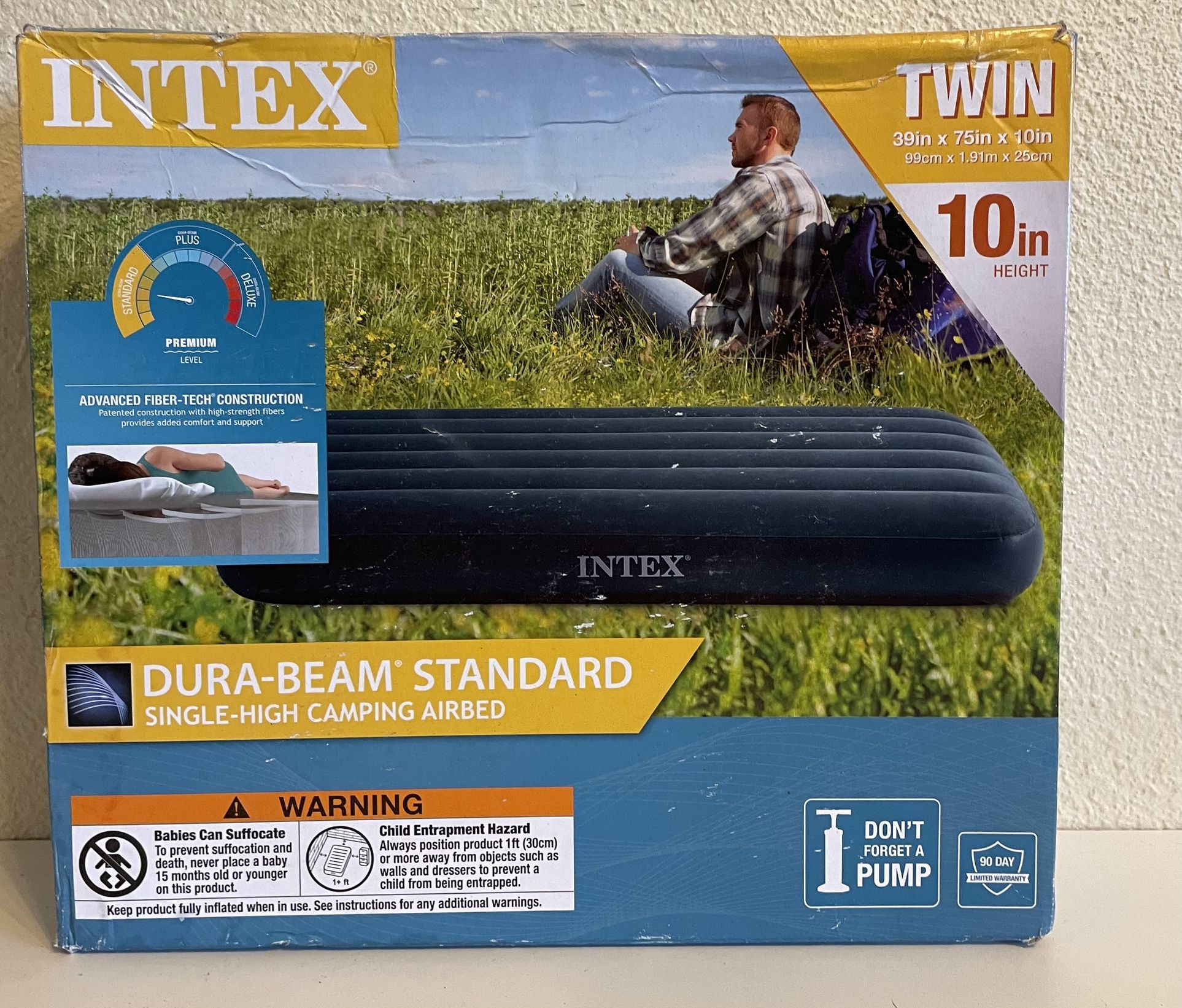 Intex Twin Durabeam Airbed 10in. Height Air Mattress. New In The Box