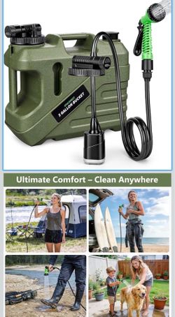 Portable shower for camping. 5 gallon food grade jug