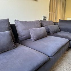 Dark Grey Sectional Couch Sofa Living Room