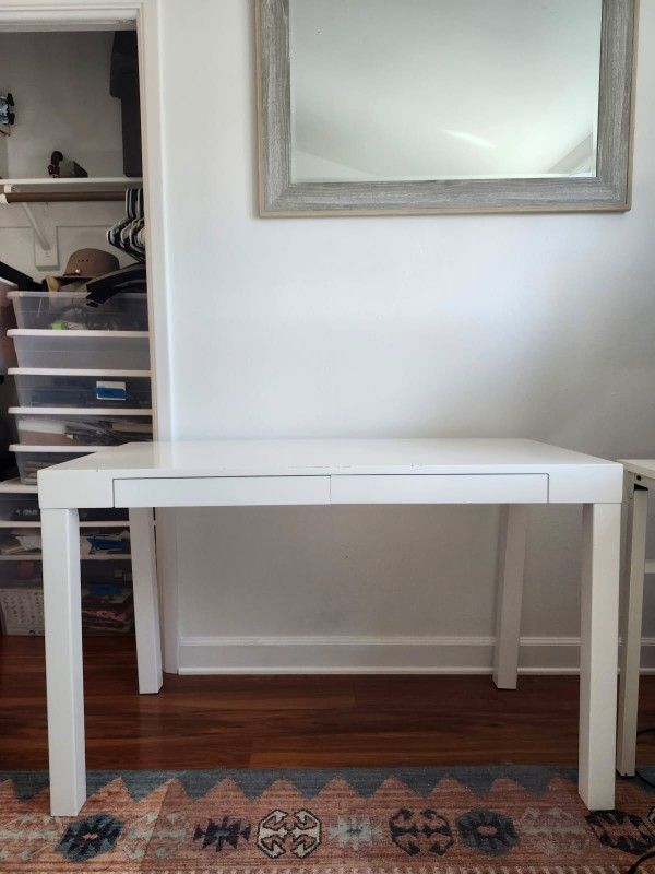 White Desk W/ 2 Drawers