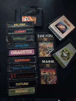 Vintage Atari 2600 Game Lot Pac-Man Frogger Pitfall ET