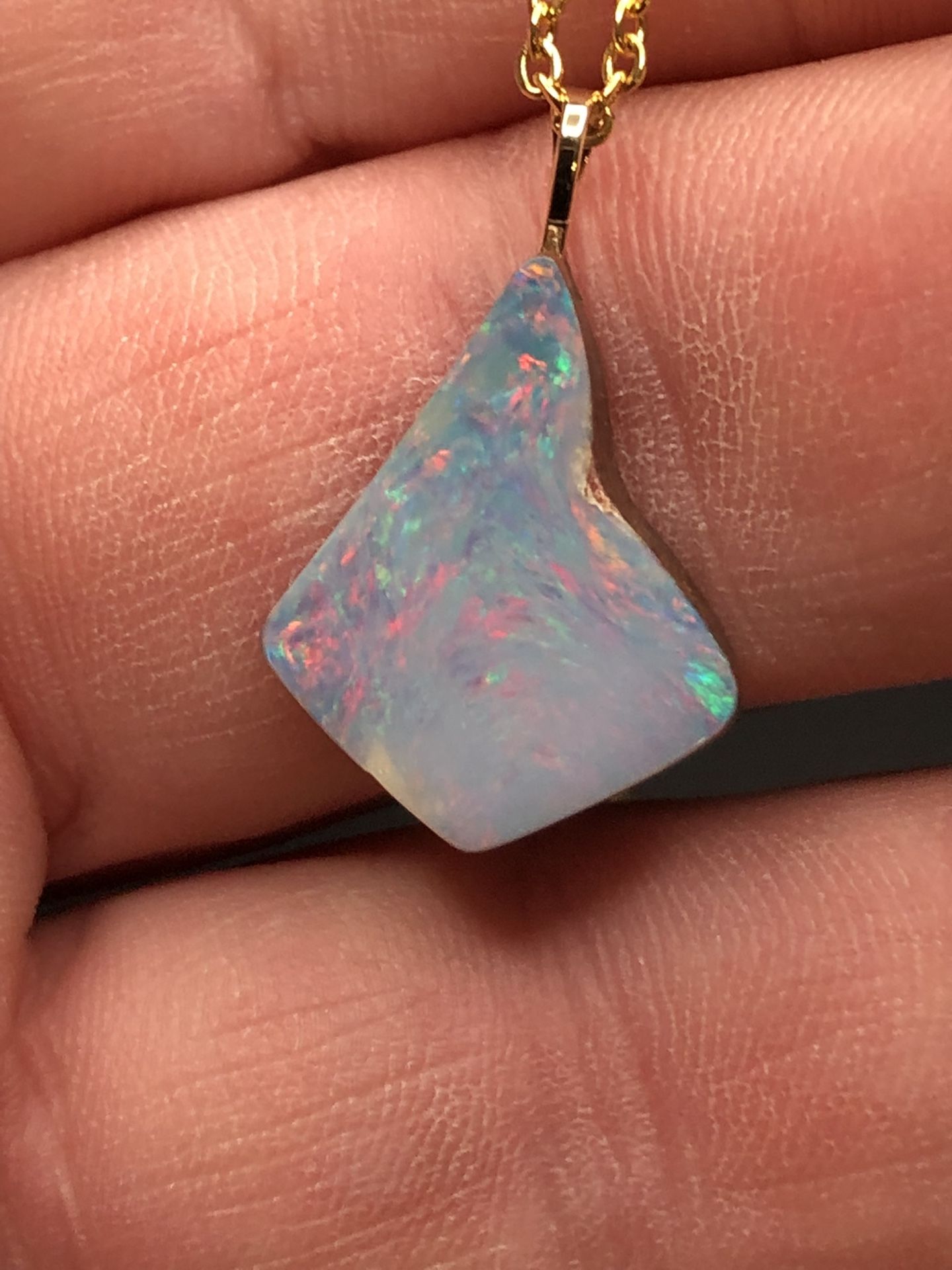 Australian Opal Doublet Gemstone Coober Pedy Bright Multicolored