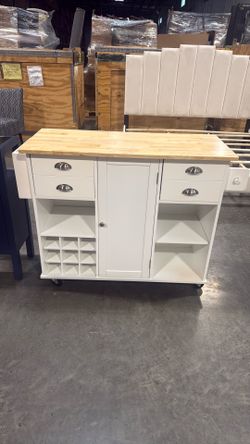 White Kitchen Island Cart