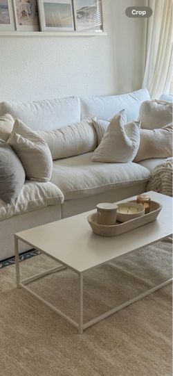 White Minimalist Metal Coffee Table – 48” x 24”