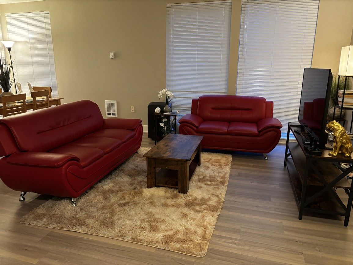 Pair of ORREN ELLIS SANUEL Orange Sofas KiRKLAND