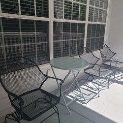 Foldable Table And 3 Patio Chairs