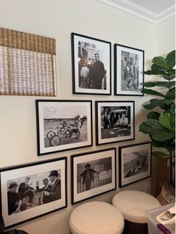 1960's Musicians/Movies Black and White Framed Art $150 EACH