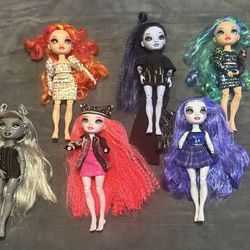 Rainbow And Shadow High Dolls Assorted Lot Of 6