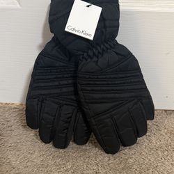 NWT Calvin Klein Black Quilted Gloves