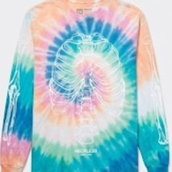 NWT Young & Reckless Skeleton Tie-Dye Long Sleeve Tee - Medium