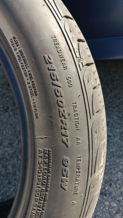 215/50/17 85% Thread $65obo