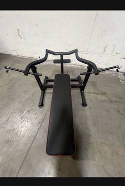 Only $135.00. Bench Press In Box!! Set Chest Press Machine with Independent Converging Arms and Dumbbell Rack Bench Holds 440 Lbs Mm