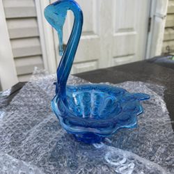 Swan- Blue Glass