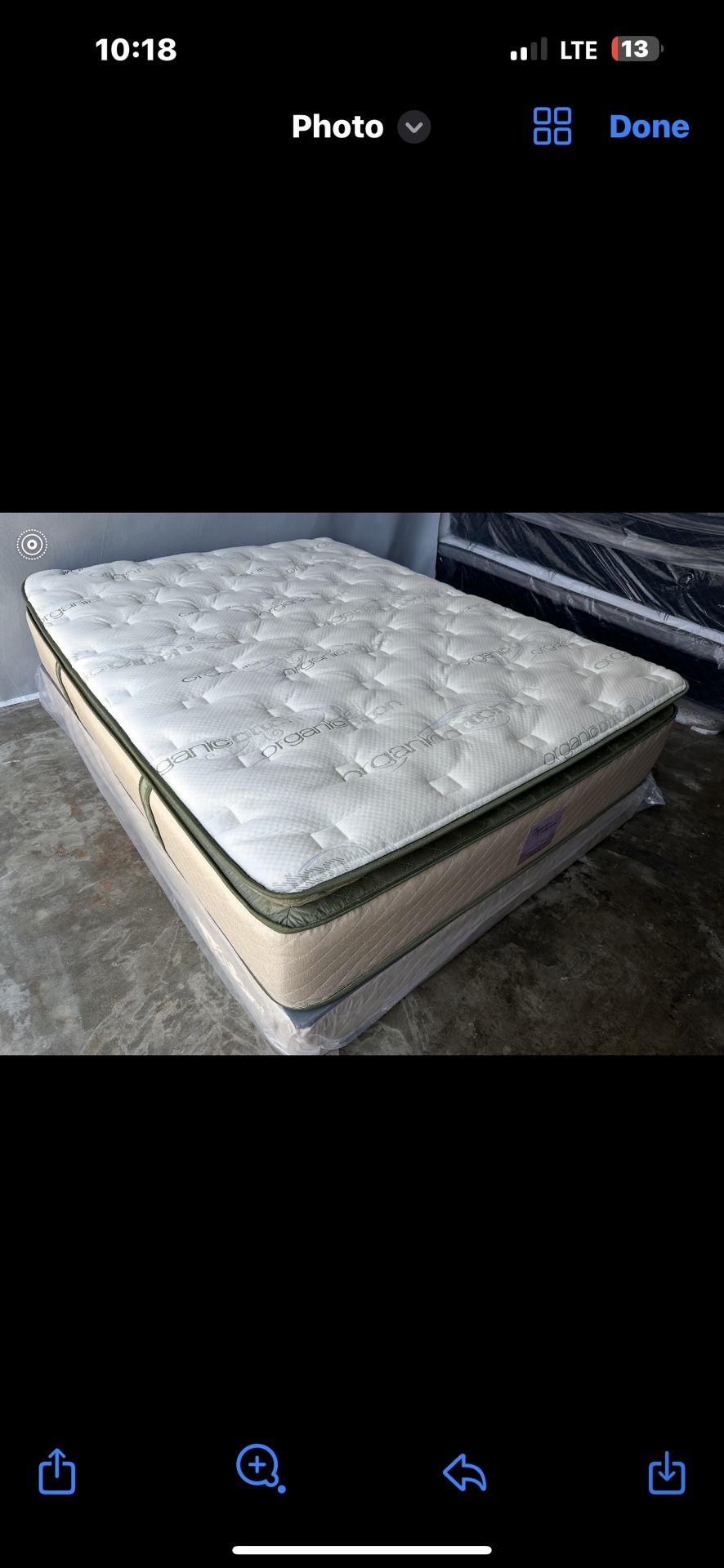 New 14”Queen Size Organic Hybrid Cool Gel Memory Down Pillow Top Mattress