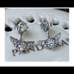 Pandora Fairytale Tiara Stud Earrings #296228CZ