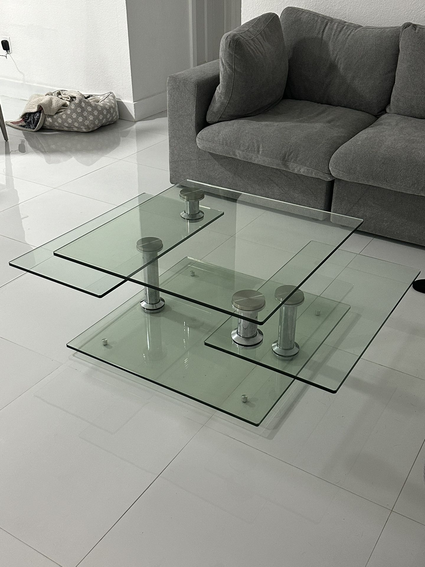 Glass Coffee Table- Modern- Rotates- El Dorado