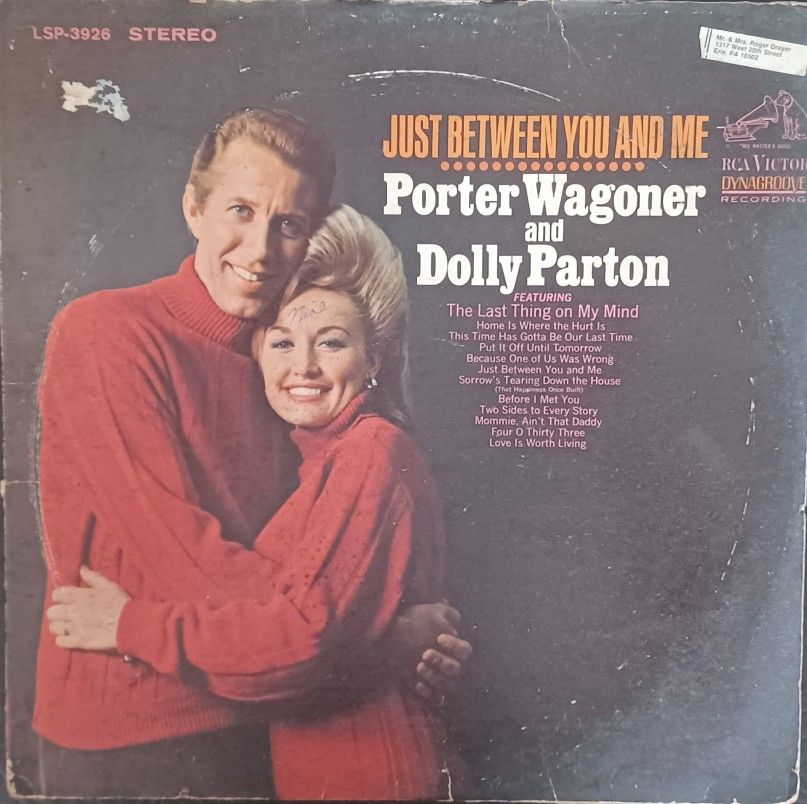 Porter Wagoner & Dolly Parton "Just Between You And Me" 1968 RCA 1st Press~VG