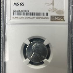 1943-D 1c NGC MS 65 