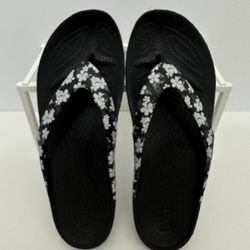 Crocs Kadee II Womens Floral Print Flip Flops Size 10