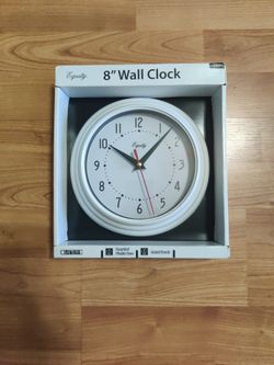 8" Round Wall Clock By Equity , White Or Black 