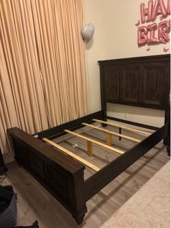 Queen bed frame with spring box